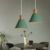Modern Wood & Metal Hanging Pendant Lamp – Stylish Suspension Light for Kitchen, Dining Room, and Bar Décor