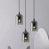 Nordic Gray Glass LED Pendant Lamp – Luxury Hanging Light for Restaurants, Bars, and Bedrooms