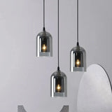 Nordic Gray Glass LED Pendant Lamp – Luxury Hanging Light for Restaurants, Bars, and Bedrooms