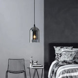 Nordic Gray Glass LED Pendant Lamp – Luxury Hanging Light for Restaurants, Bars, and Bedrooms