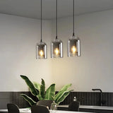 Nordic Gray Glass LED Pendant Lamp – Luxury Hanging Light for Restaurants, Bars, and Bedrooms