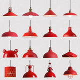 American Retro Red Industrial Pendant Lamp – Modern LED Iron Art Lighting for Restaurants and Hot Pot Decor