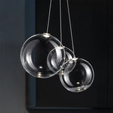Modern LED Glass Ball Pendant Lamp – Sleek Chrome Design for Kitchens, Bedrooms, and Restaurants