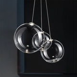 Modern LED Glass Ball Pendant Lamp – Sleek Chrome Design for Kitchens, Bedrooms, and Restaurants