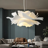 Postmodern White Flower LED Pendant Light – Elegant Petal Design for Bedrooms, Restaurants, Bars, and Stores
