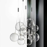 Modern LED Glass Ball Pendant Lamp – Sleek Chrome Design for Kitchens, Bedrooms, and Restaurants