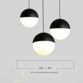 Modern Glass Ball Pendant Light – Black Round Hanging Lamp for Dining Rooms, Kitchens, and Bedrooms