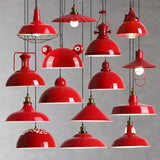 American Retro Red Industrial Pendant Lamp – Modern LED Iron Art Lighting for Restaurants and Hot Pot Decor