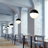 Modern Glass Ball Pendant Light – Black Round Hanging Lamp for Dining Rooms, Kitchens, and Bedrooms