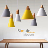 Nordic Real Wood Pendant Lights – Multicolor Aluminum Lampshade for Dining Room and Home Lighting Décor