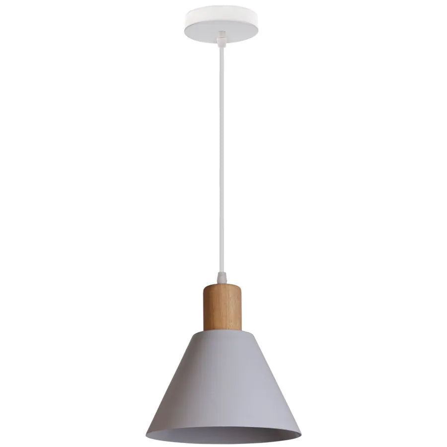 Modern Wood & Metal Hanging Pendant Lamp – Stylish Suspension Light for Kitchen, Dining Room, and Bar Décor