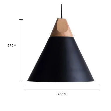 Nordic Real Wood Pendant Lights – Multicolor Aluminum Lampshade for Dining Room and Home Lighting Décor
