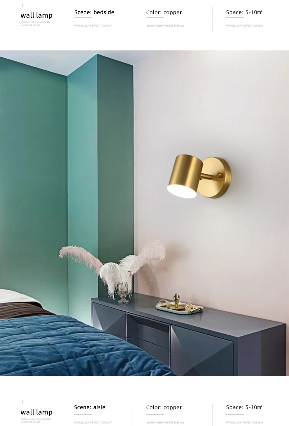 Nordic LED Wall Lamps Bedroom Bedside Reading Wall Lights Aisle Background Lamp Indoor Decoration Home Lighting