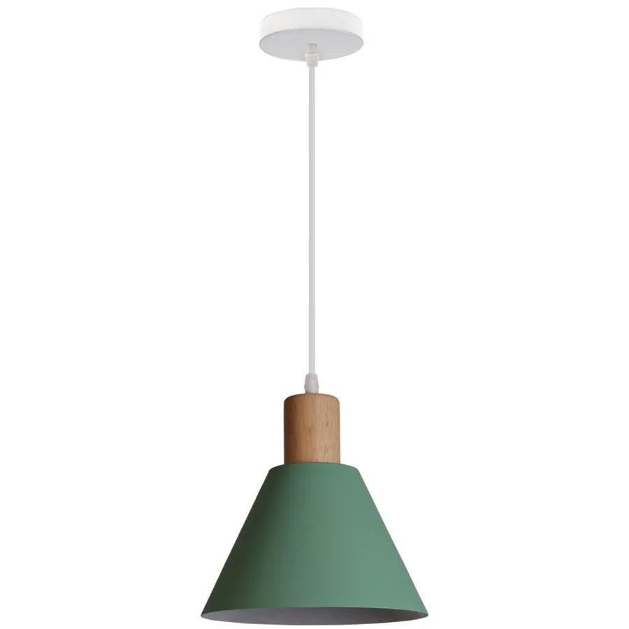 Modern Wood & Metal Hanging Pendant Lamp – Stylish Suspension Light for Kitchen, Dining Room, and Bar Décor