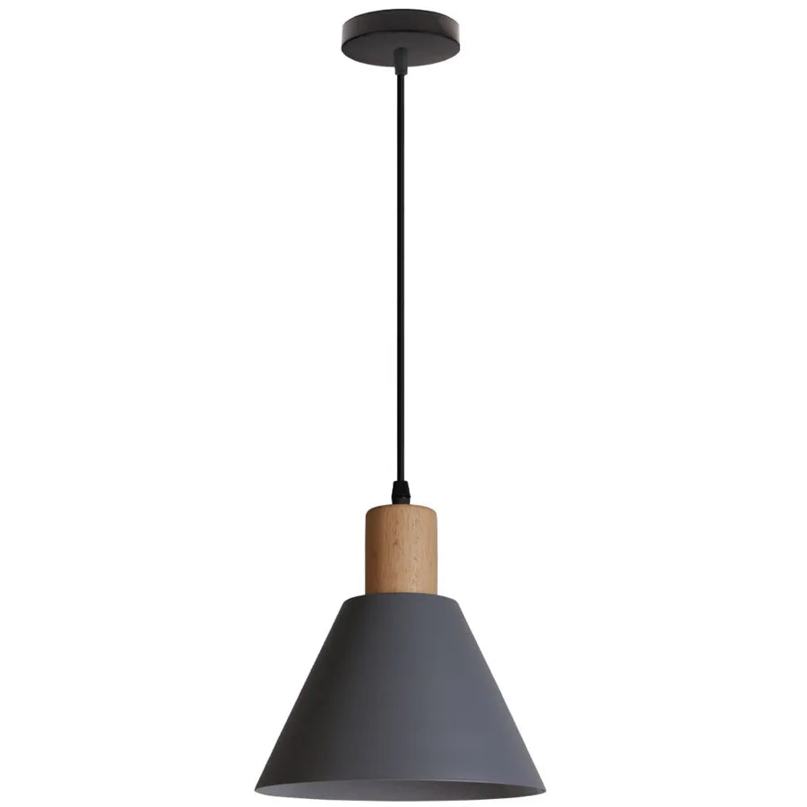 Modern Wood & Metal Hanging Pendant Lamp – Stylish Suspension Light for Kitchen, Dining Room, and Bar Décor