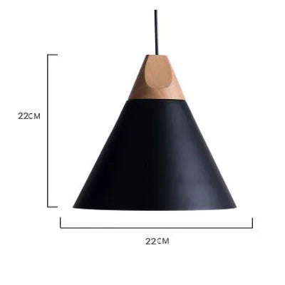 Nordic Real Wood Pendant Lights – Multicolor Aluminum Lampshade for Dining Room and Home Lighting Décor
