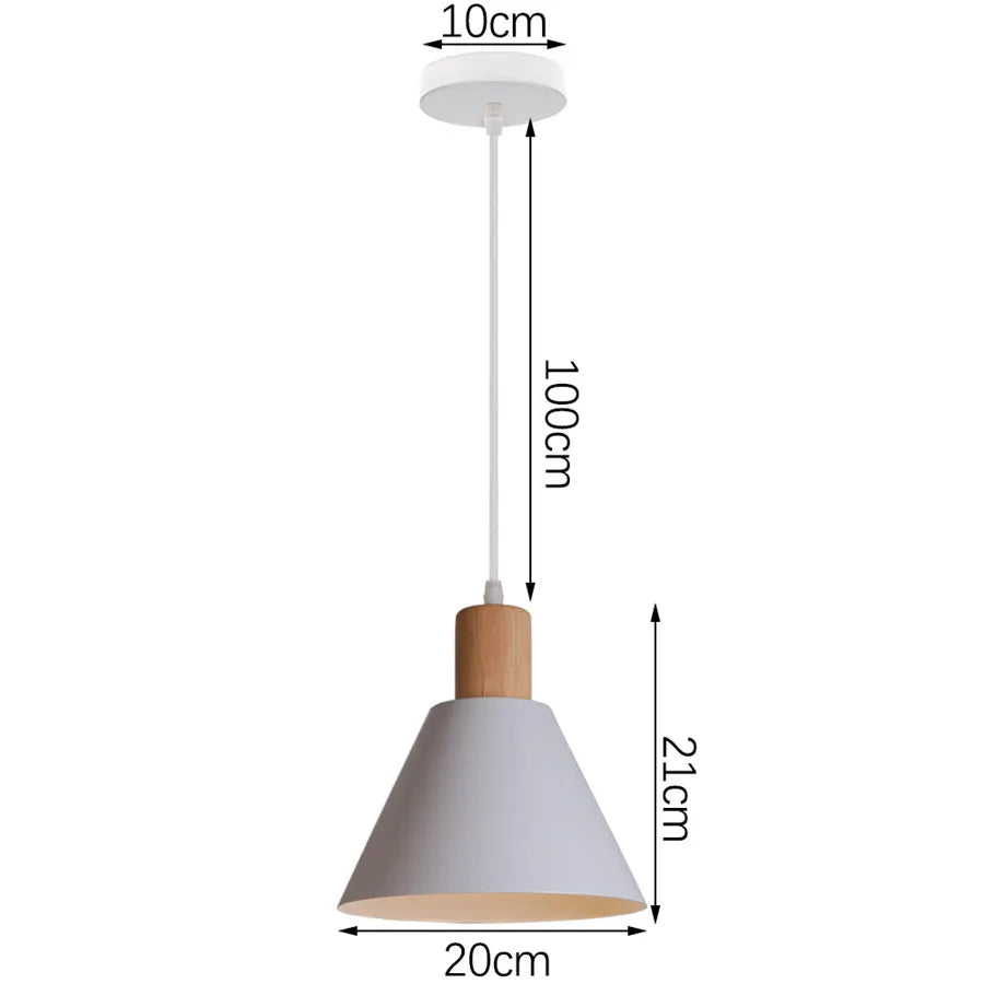 Modern Wood & Metal Hanging Pendant Lamp – Stylish Suspension Light for Kitchen, Dining Room, and Bar Décor