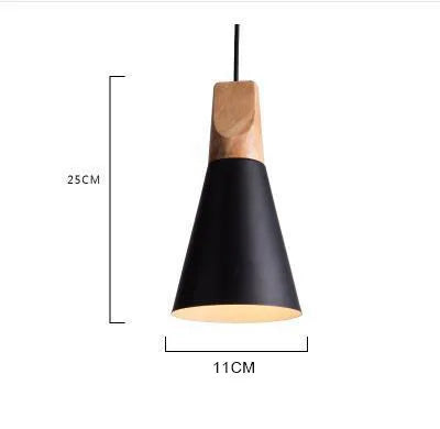 Nordic Real Wood Pendant Lights – Multicolor Aluminum Lampshade for Dining Room and Home Lighting Décor