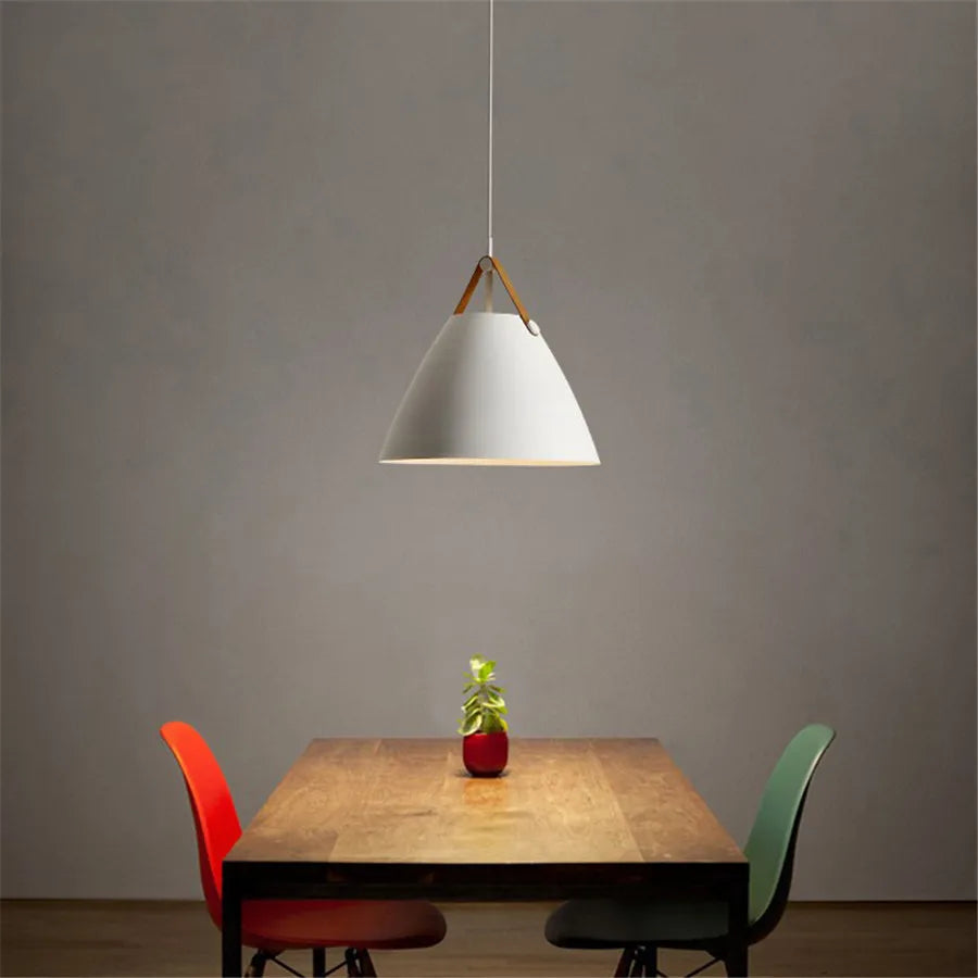 Modern Leather & Iron Pendant Light – Nordic Hanging Lamp for Kitchen, Dining Room, Living Room, Bedroom, and Restaurant Décor