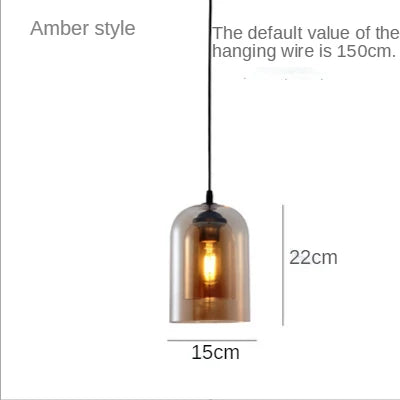 Led Pendant Lamp Nordic Gray Glass Modern Hanging Lighting Luxury Art Restaurant Bar Hotel Bedroom Bedside E27 Suspension Lights