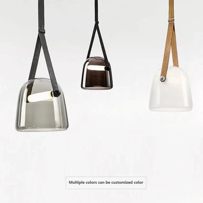 Nordic Glass Pendant Light – Modern Single-Head Chandelier for Restaurants, Cafes, and Clothing Shops