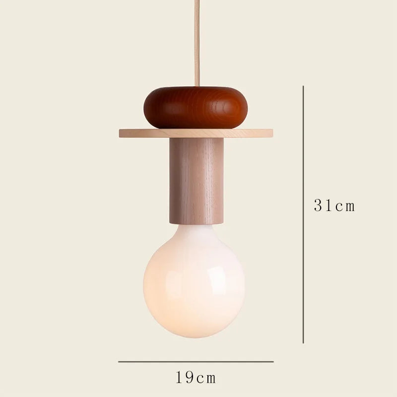 Nordic Wooden LED Pendant Lamp – Elegant Hanging Light for Kitchens, Restaurants, and Bedrooms