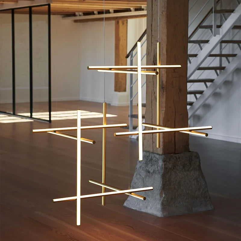 Italian Gold Nordic LED Chandelier – Elegant Pendant Lighting for Living Rooms, Kitchens, and Bars