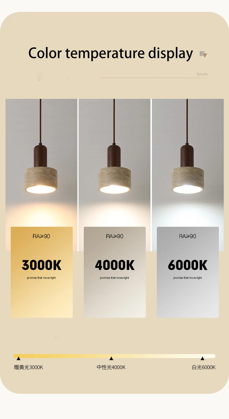 LED Pendant Lamp Bedroom Bedside Small Hanging Light Simple Modern Cream Wind Home Stay Retro Nordic Ceiling Lighting Fixture