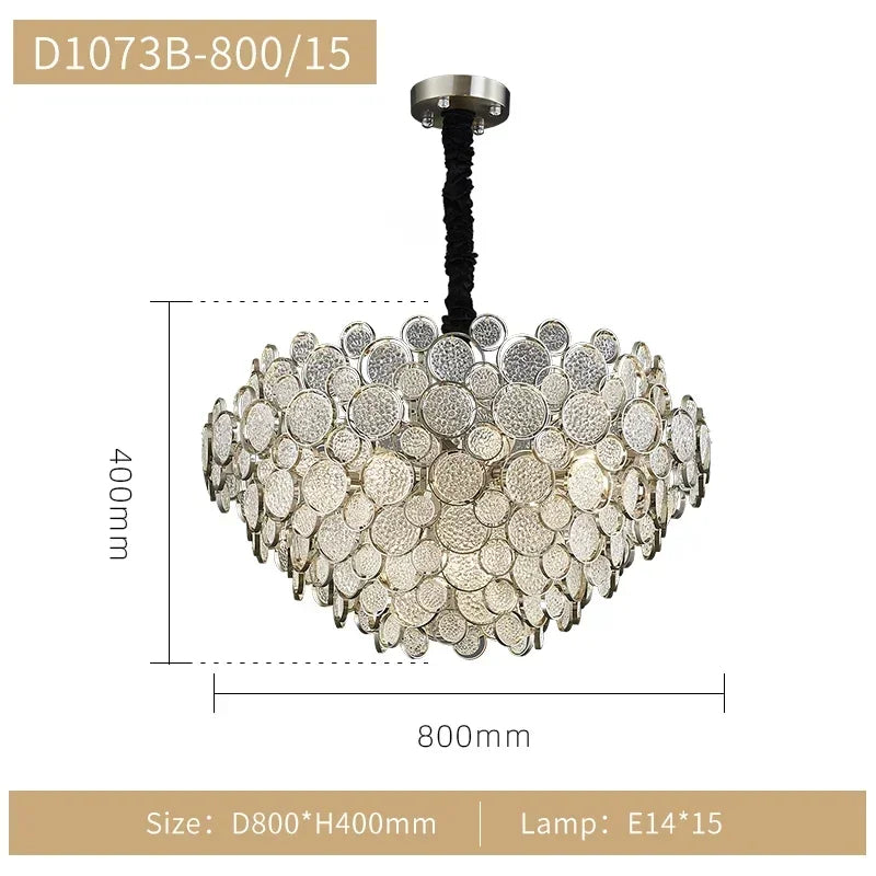 Modern Luxury Chrome LED Crystal Chandelier – Elegant Pendant Lamp for Living Rooms, Dining Rooms, and Bedrooms