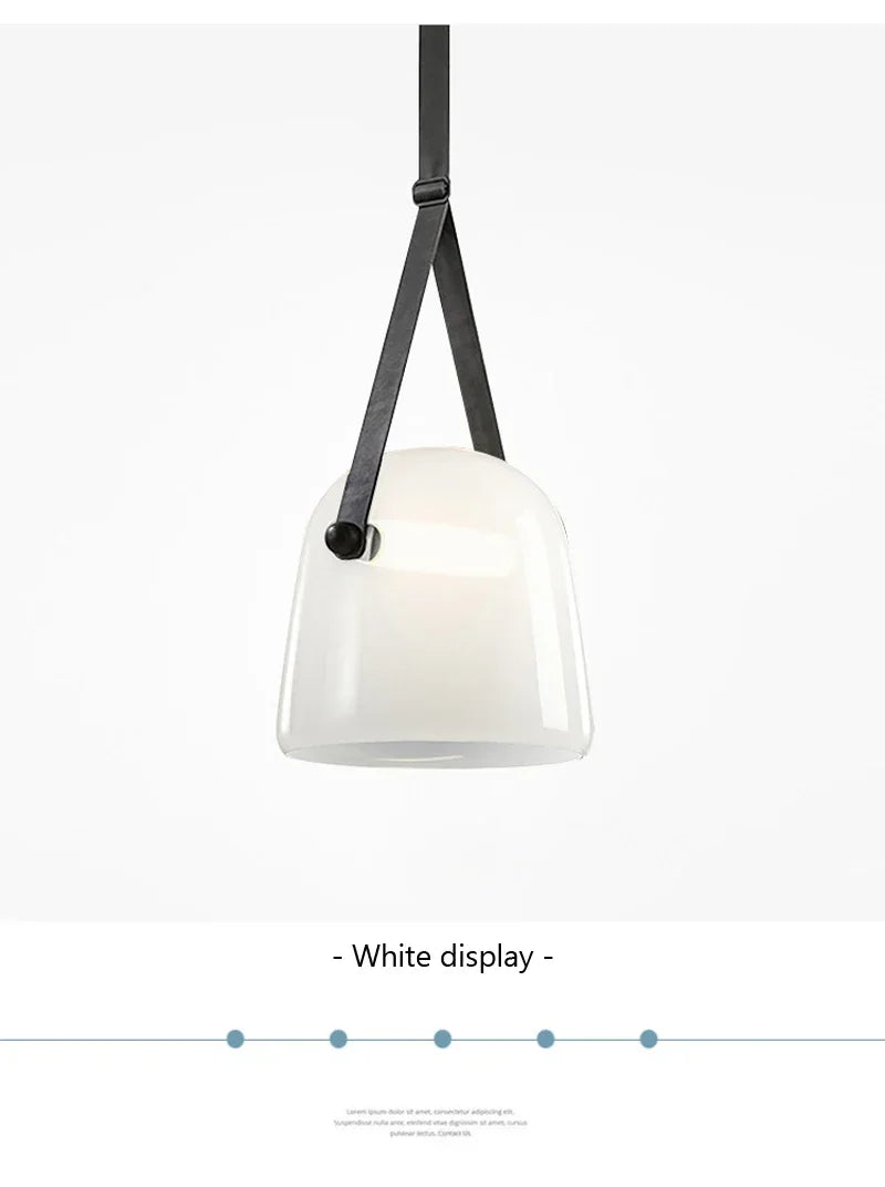 Nordic Glass Pendant Light – Modern Single-Head Chandelier for Restaurants, Cafes, and Clothing Shops