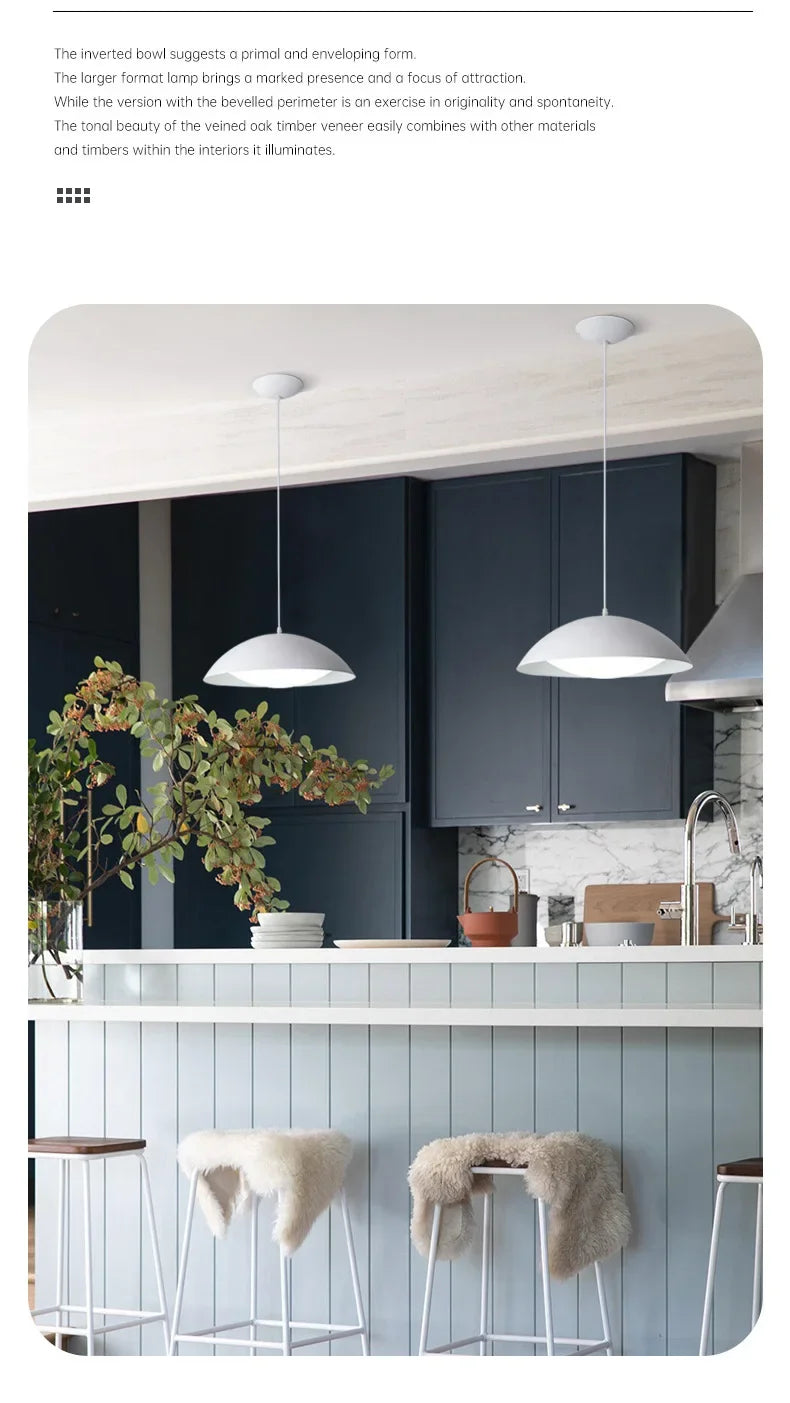 UFO-Shaped LED Pendant Light – Modern Ceiling Lamp with 3-Color Switch for Dining Table and Kitchen Decor