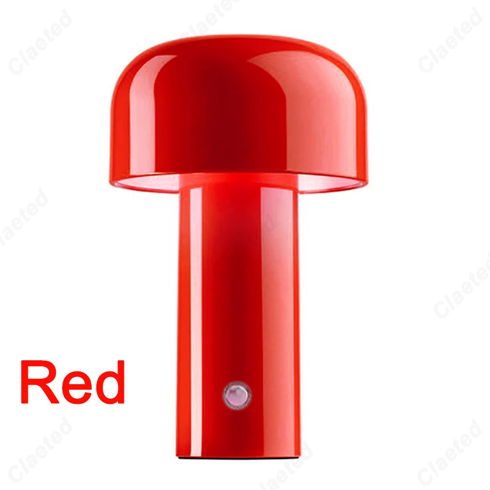 Italian Mushroom Table Lamp – Rechargeable USB Night Light for Portable Bedside Decor