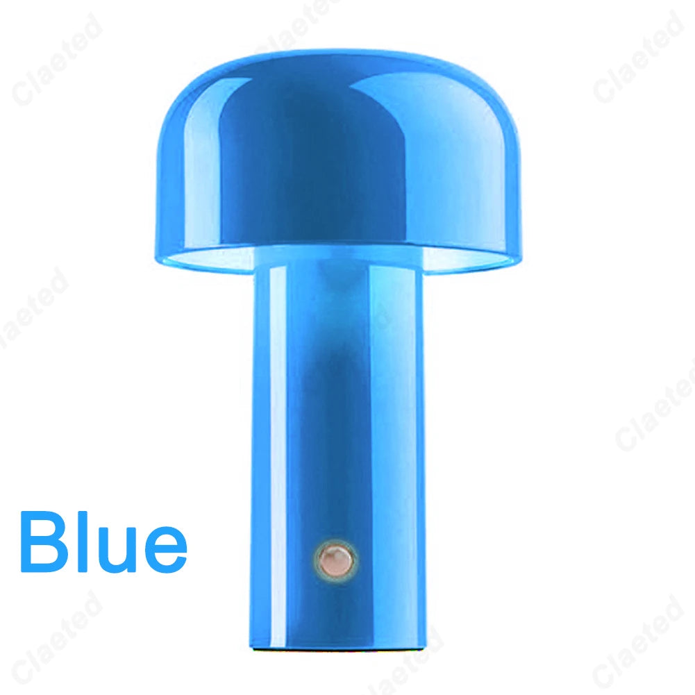 Italian Mushroom Table Lamp – Rechargeable USB Night Light for Portable Bedside Decor