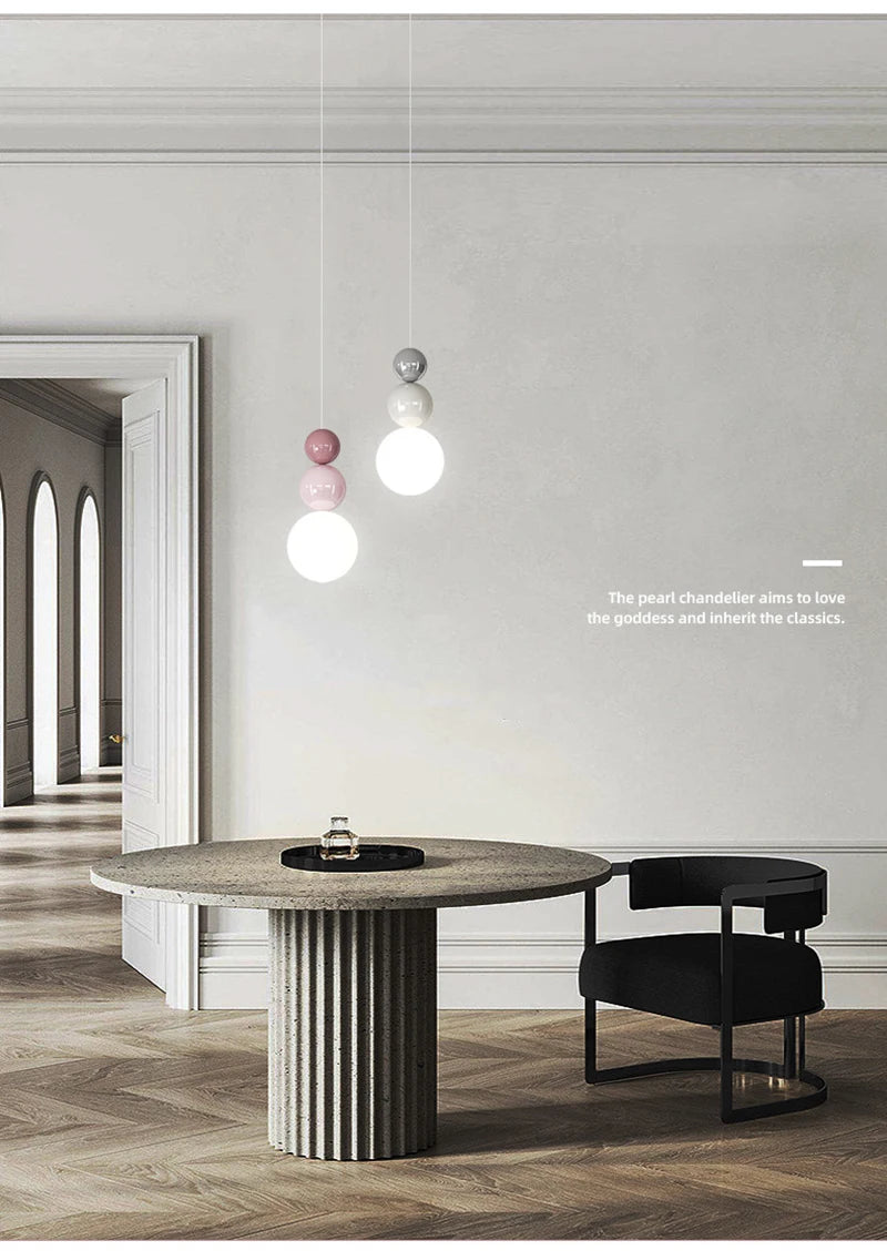 Nordic Pendant Light Modern LED Hanging Lamp Cream Style Indoor Lighting Room Decor Bedroom Living Room Bedside Light Fixture