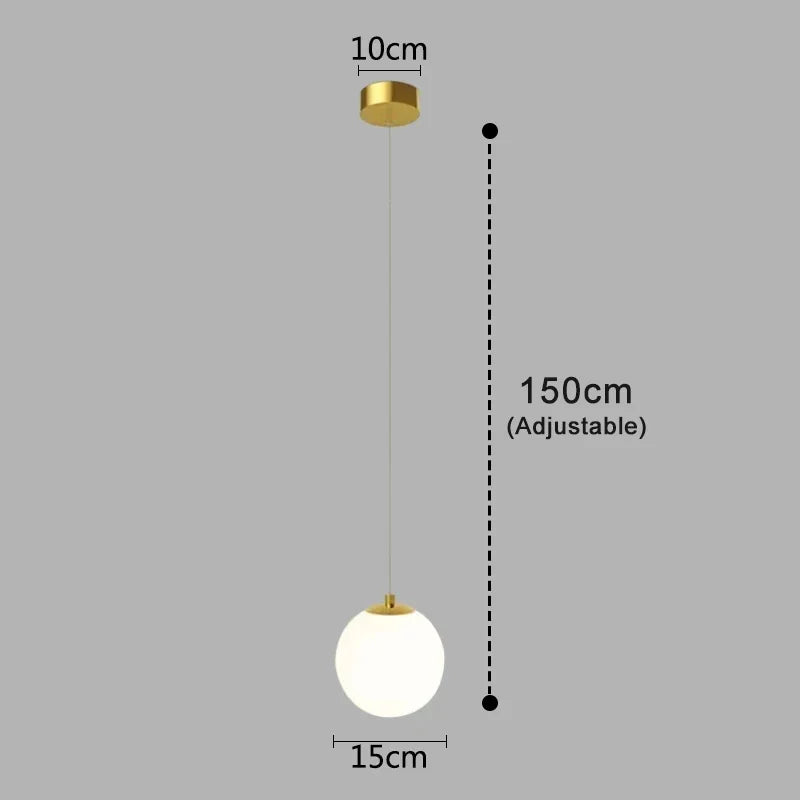 Modern Glass LED Pendant Lights Nordic Living Room Bedroom Fixtures Indoor Lighting Restaurant Bar Home Decor Hanging Lamp 220V