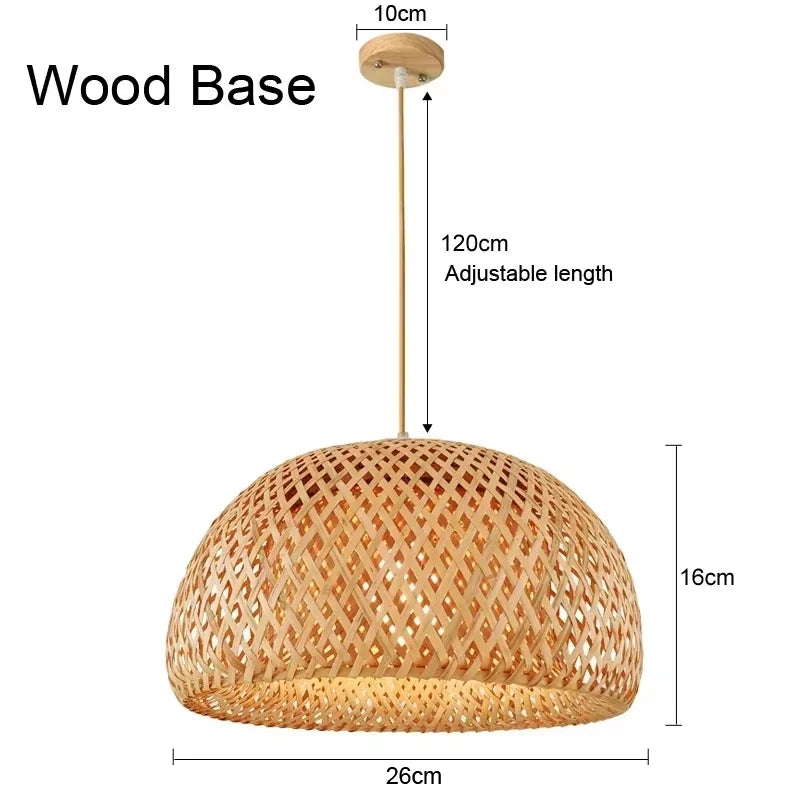 Handcrafted Rattan Bamboo Pendant Light – Woven Ceiling Lamp for Home, Living Room, and Bedroom Décor