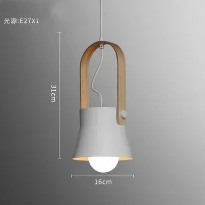 Iron Ring Wooden Grain Pendant Light – Minimalist Nordic Hanging Lamp for Showrooms, Bedrooms, and Dining Rooms