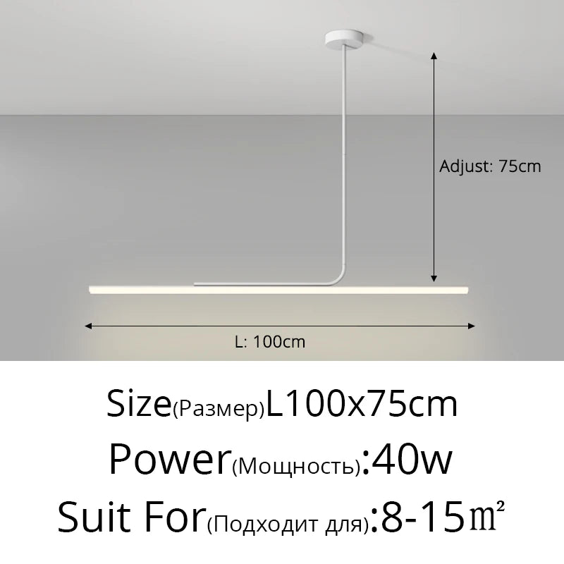 Minimalist Dining Room Chandelier Modern Minimalist Tea Room Table Dining Room Lines Light Creative Bar Long LED Pendant Lamp