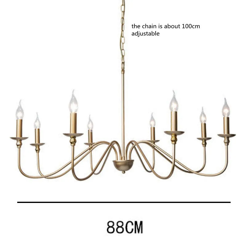 Retro Loft Living Room Chandelier – Vintage American Style Black/Gold Ceiling Light for Dining Rooms and Households