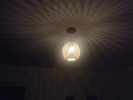Handcrafted Rattan Bamboo Pendant Light – Woven Ceiling Lamp for Home, Living Room, and Bedroom Décor