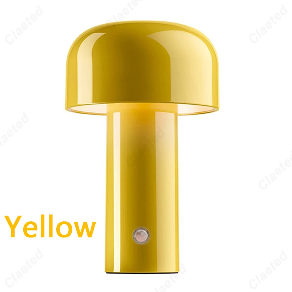Italian Mushroom Table Lamp – Rechargeable USB Night Light for Portable Bedside Decor