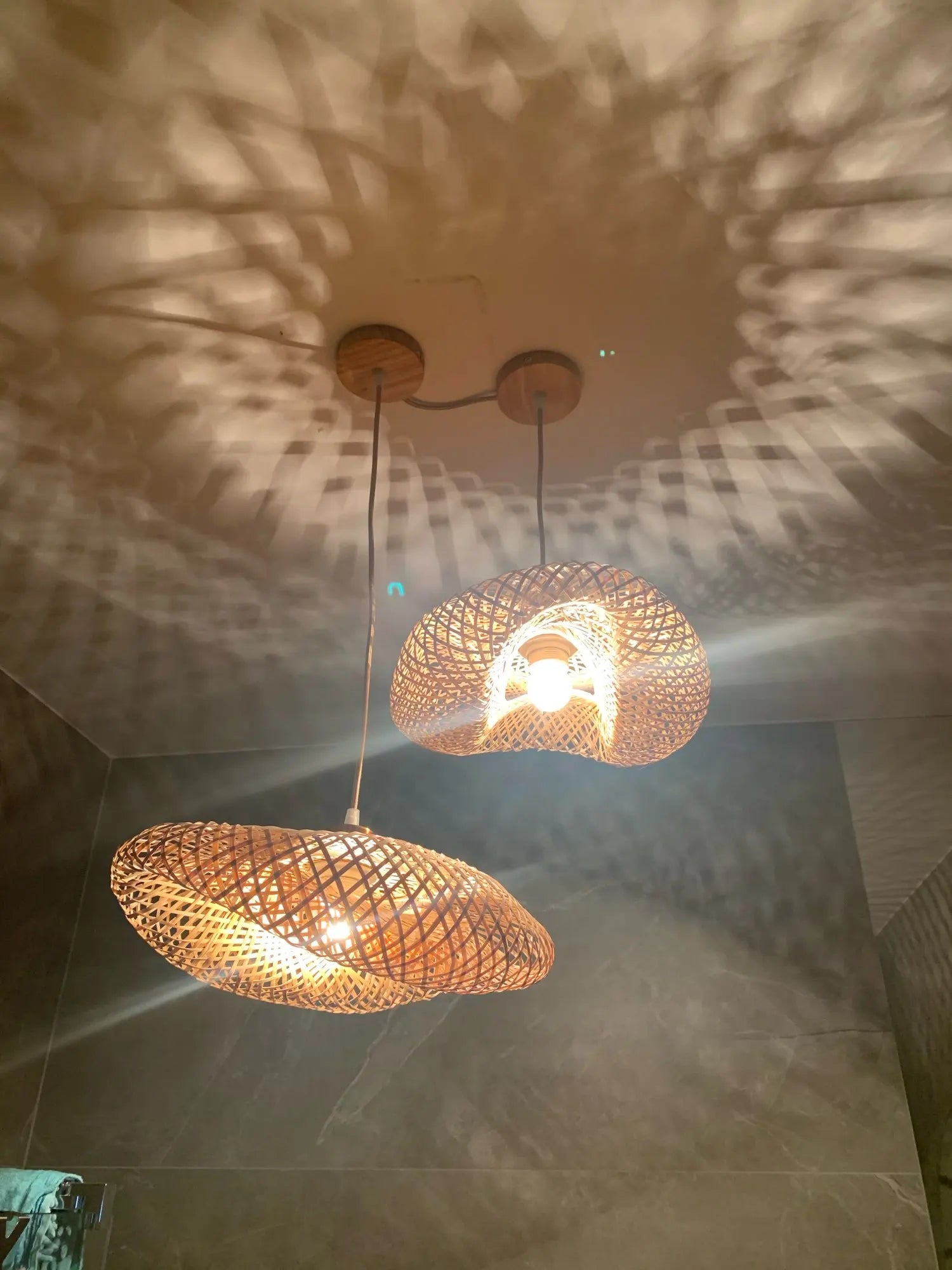 Handcrafted Rattan Bamboo Pendant Light – Woven Ceiling Lamp for Home, Living Room, and Bedroom Décor
