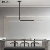 Minimalist Dining Room Chandelier Modern Minimalist Tea Room Table Dining Room Lines Light Creative Bar Long LED Pendant Lamp