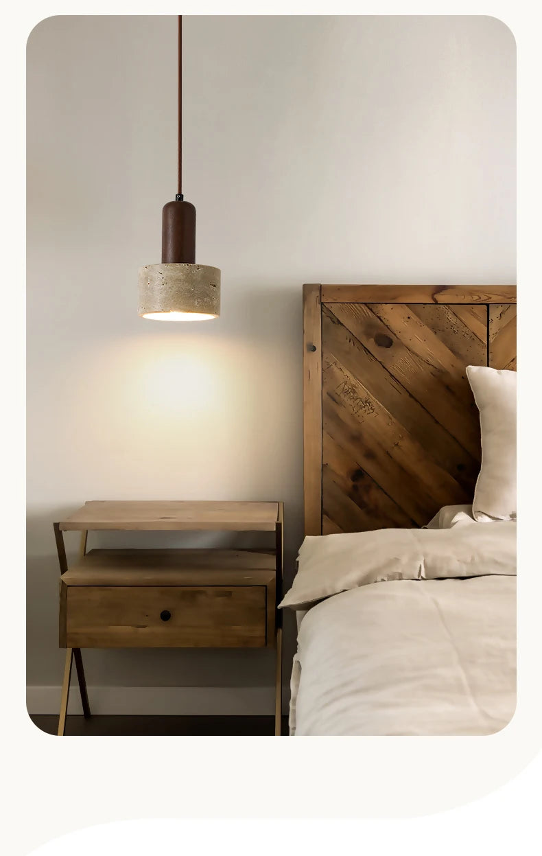 LED Pendant Lamp Bedroom Bedside Small Hanging Light Simple Modern Cream Wind Home Stay Retro Nordic Ceiling Lighting Fixture