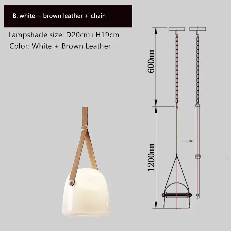 Nordic Glass Pendant Light – Modern Single-Head Chandelier for Restaurants, Cafes, and Clothing Shops