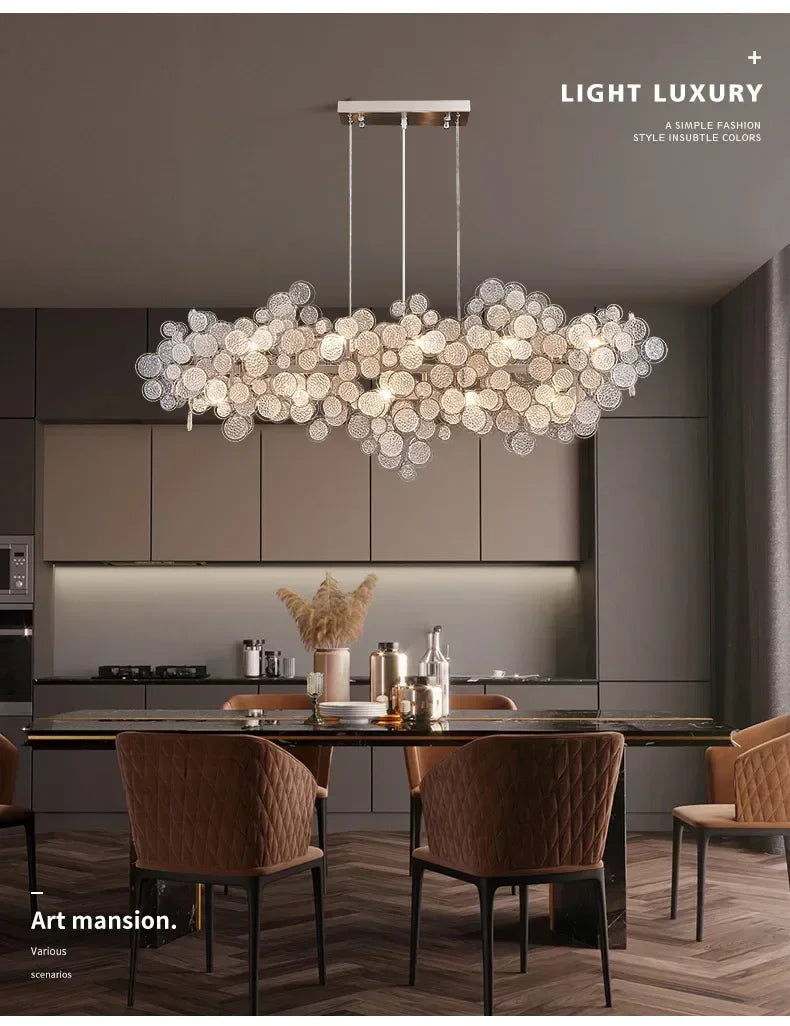 Modern Luxury Chrome LED Crystal Chandelier – Elegant Pendant Lamp for Living Rooms, Dining Rooms, and Bedrooms