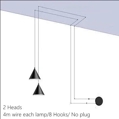 Nordic Minimalist Geometric Pendant Light – Stylish DIY Plug-In Lamp for Study, Bedroom, Dining Room, and Bar Decor