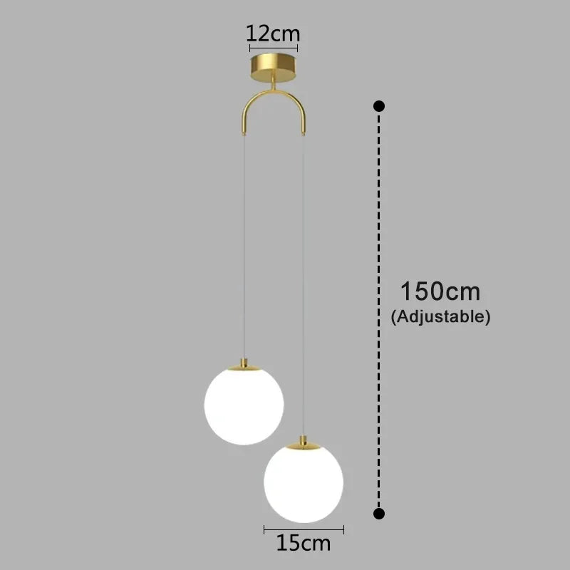 Modern Glass LED Pendant Lights Nordic Living Room Bedroom Fixtures Indoor Lighting Restaurant Bar Home Decor Hanging Lamp 220V