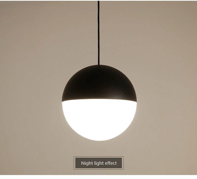 Modern Glass Ball Pendant Light – Black Round Hanging Lamp for Dining Rooms, Kitchens, and Bedrooms