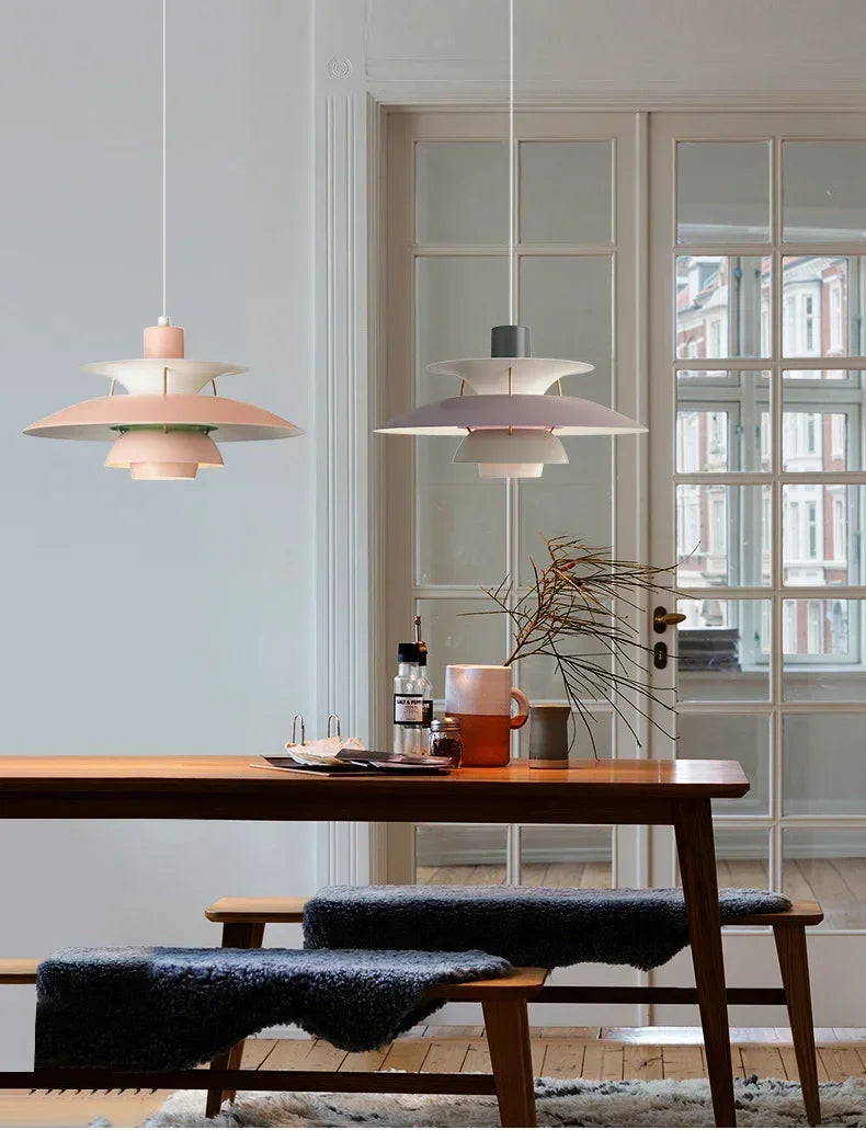 Danish Designer Umbrella Chandelier – Modern Colorful LED Pendant Lamp for Living Rooms and Dining Spaces